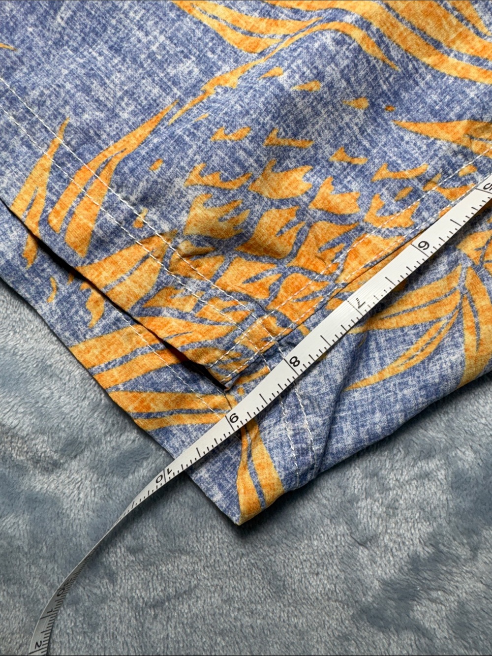 Lands' End Blue Swim Shorts with Orange Pineapple Print - Picture 10 of 10